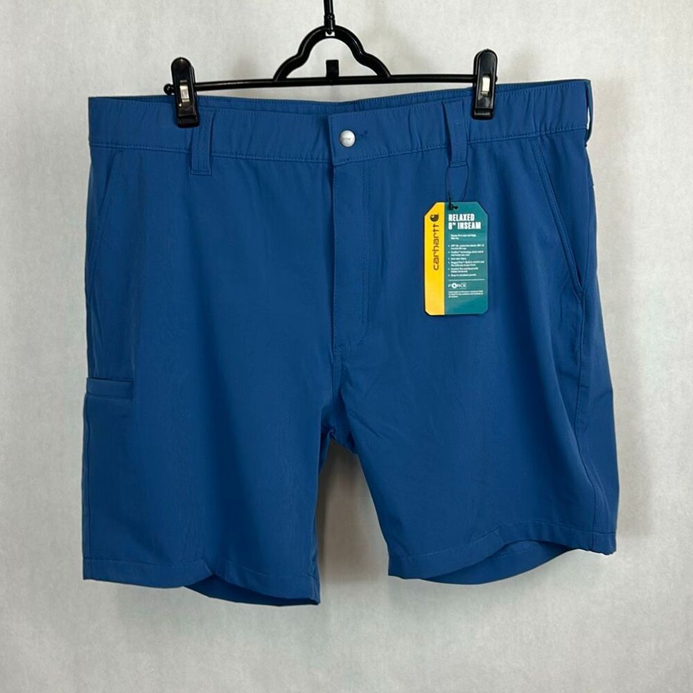 NEW Carhartt Relaxed 8" Force Phoenix Short Mens Sz XL Storm Blue UPF 50+ Quick